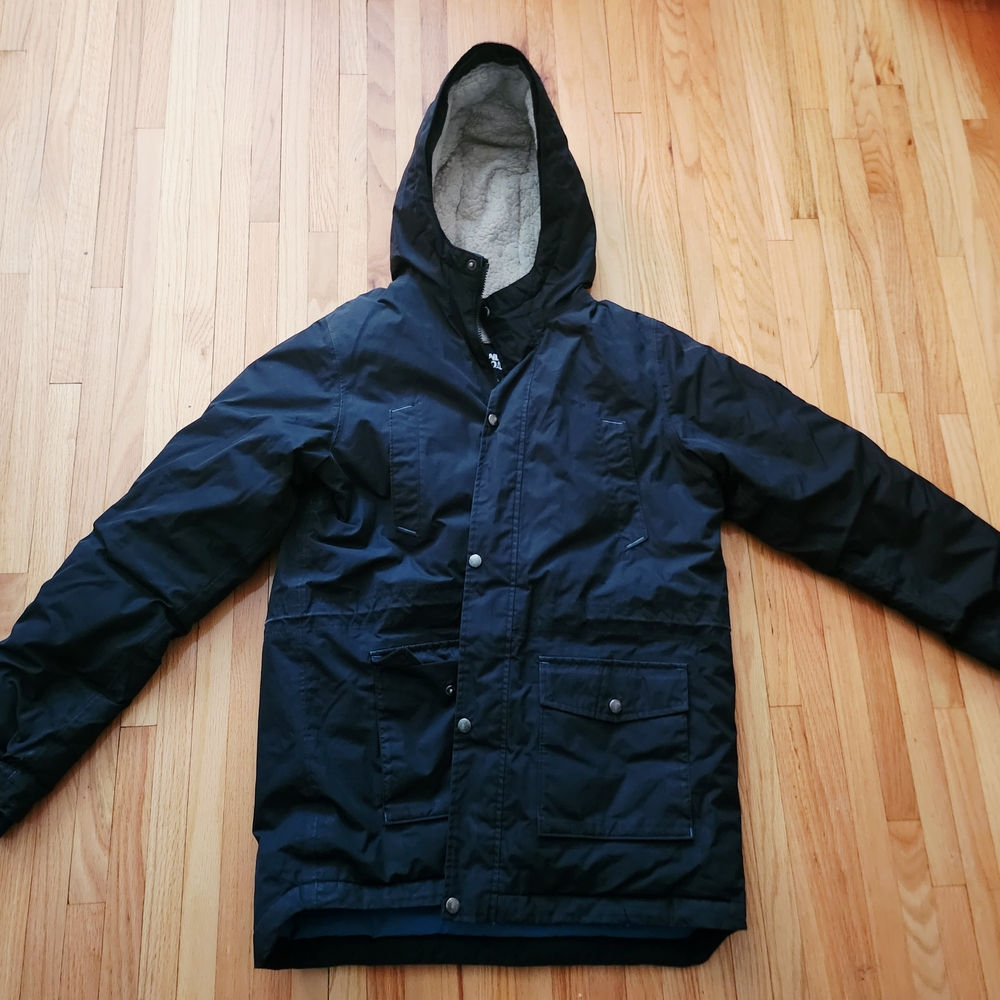 Lands' End Kids Black Hooded Jacket 18/20 Husky